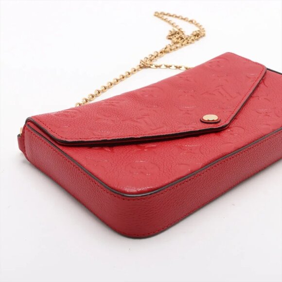 Louis Vuitton monogram empreinte Pochette Félicie M63700 SP1168 Red - Picture 4 of 14